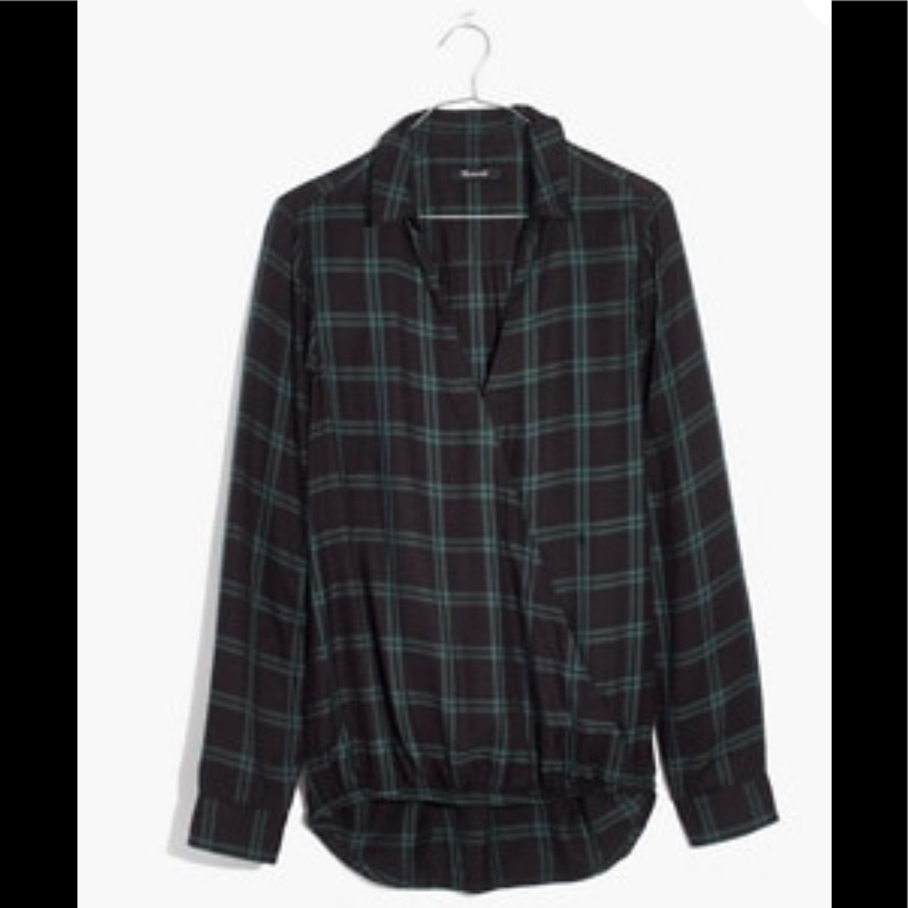 Madewell Wrap Front Shirt in Palma Plaid